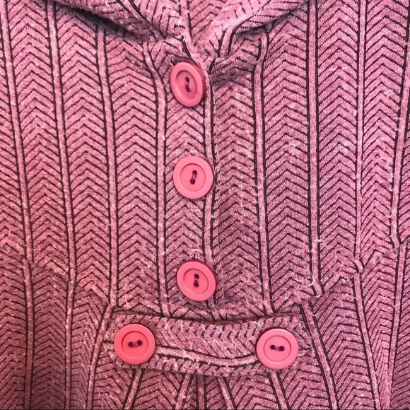 UO Silence + Noise Pink/Black Hooded Poncho Size M - Picture 3 of 8